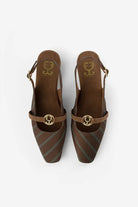 Lines & Lattes : Slingback Mules - Brown - Fizzy Goblet - Handcrafted