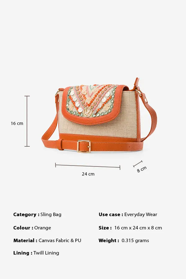 Lucky Orange : Sling Bag - Handcrafted - Fizzy Goblet