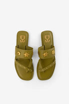 Mehndi : Kolha Flats - Olive - Fizzy Goblet - Handcrafted - Indian 